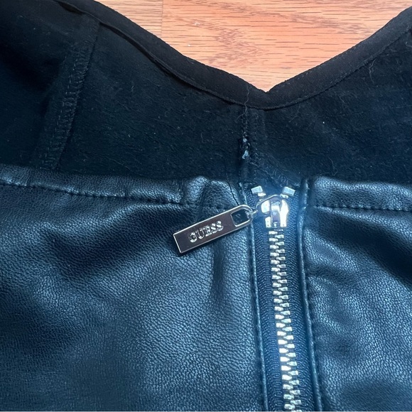 Guess Faux Leather Black Bodysuit Size XL - Picture 6 of 8